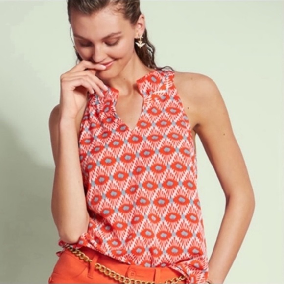 Cabi Sunshine Ruffle Sleeveless Tank Top Size Large #5420 - Picture 2 of 8